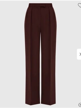 Wide leg elegant wool blend burgundy pants XS